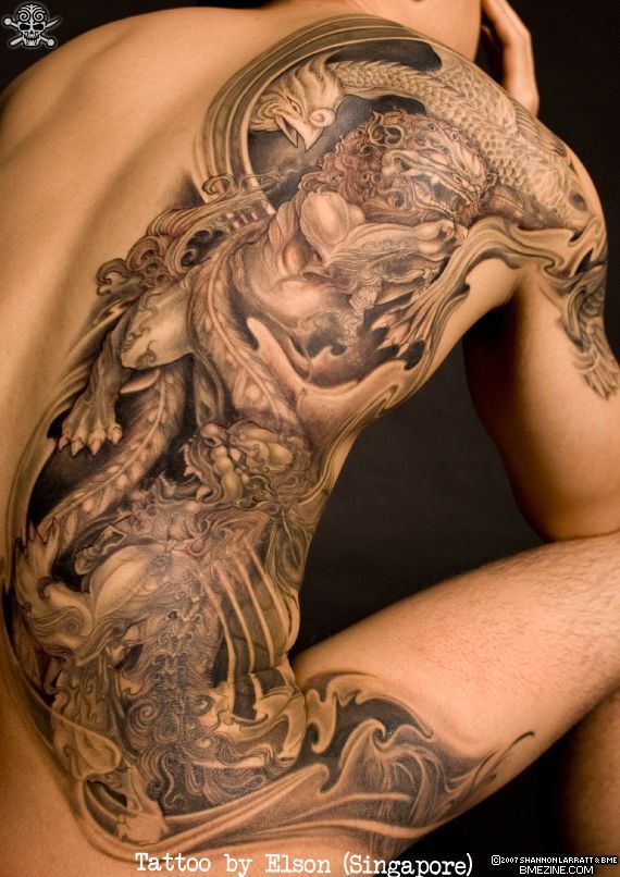 extreme side tattoo