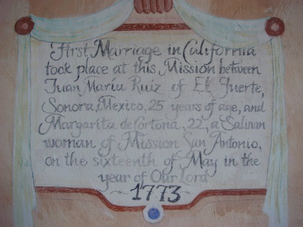 Mission-San-Antonio-de-Padua-first-marriage-in-california