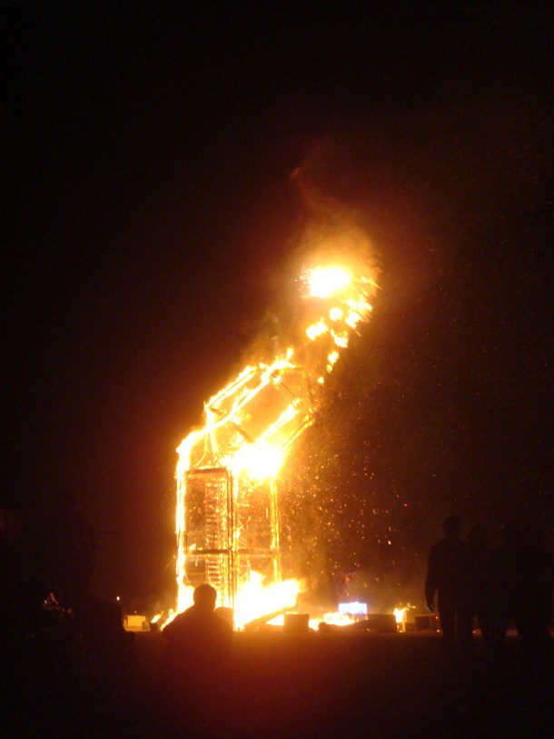 burning man collapse