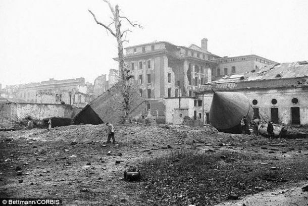 The site of Hitler's bunker in Berlin pictured in 1947