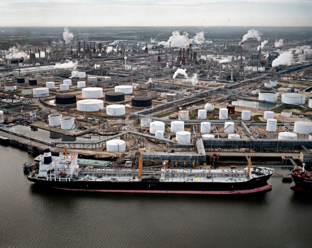 Oil Tanker and Refineries, Pasadena, Texas, USA