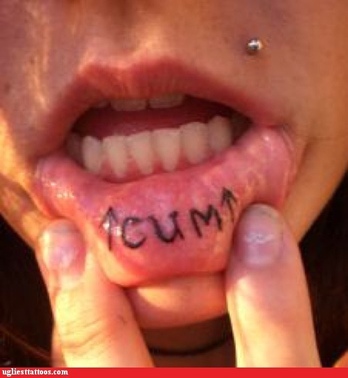 A tattoo in bad tase?  No pun intended...