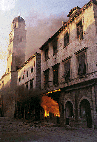 Dubrovnik during war with Serbia in 1991