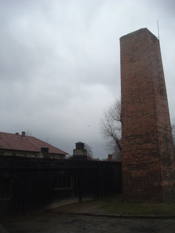 Chimney of Auschwitz gas chamber