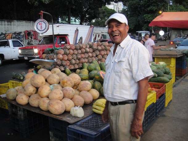 A fruit vendor in the barrios of Caracas
