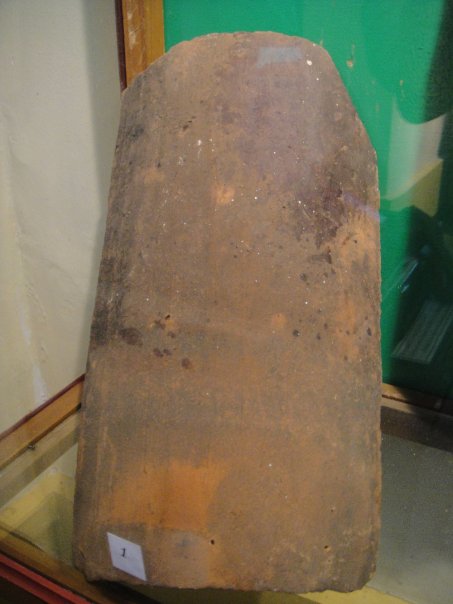 A bloody tile from the rooftop where Pablo Escobar was gunned down