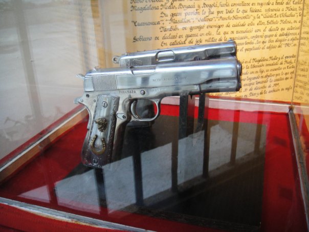 Pistols that belonged to Jose Gonzalo Rodriguez Gacha AKA El Mexicano