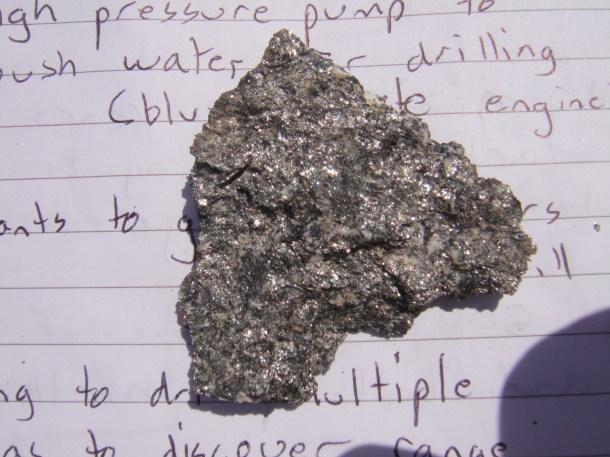 Graphite at JC's diopside mine in Alagoas, Brazil
