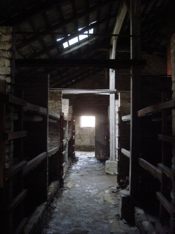 Prisoners bunks inside Birkenau