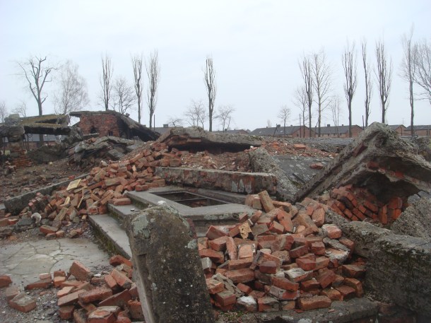 The remains of a gas chamber at Birkenau