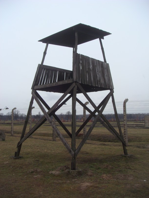 A sentry post at Birkenau