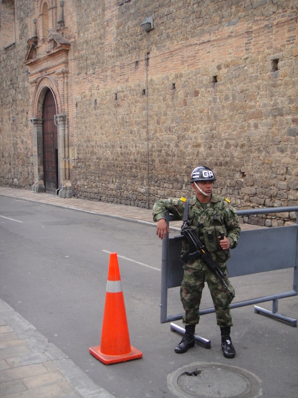 Soldiers in Bogota, Colombia