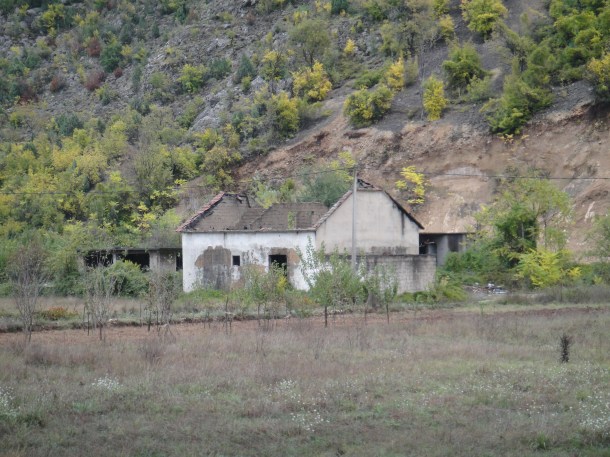 Burned Serbian homes in Bosnia
