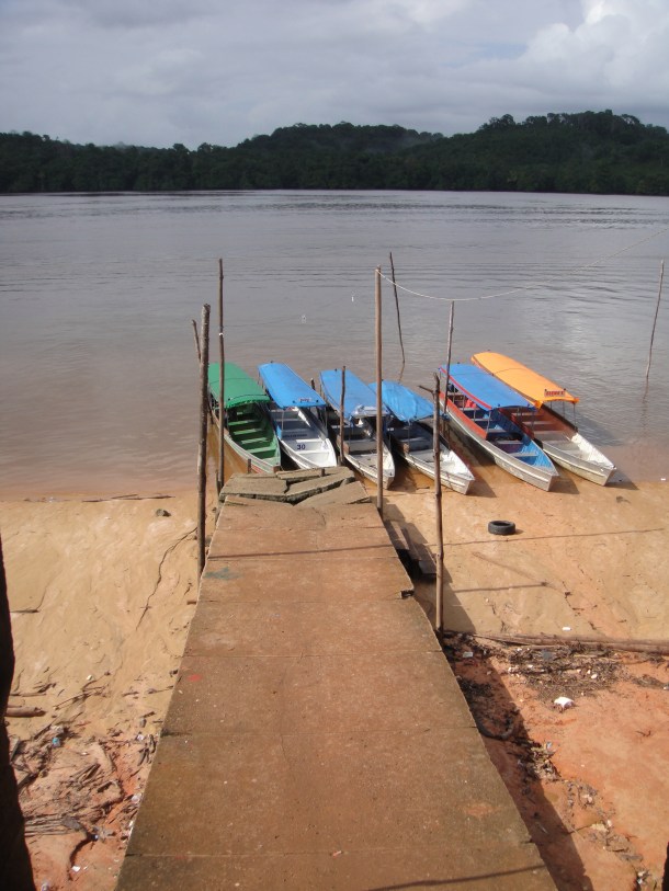 crossing the river into French Guiana from Brazil