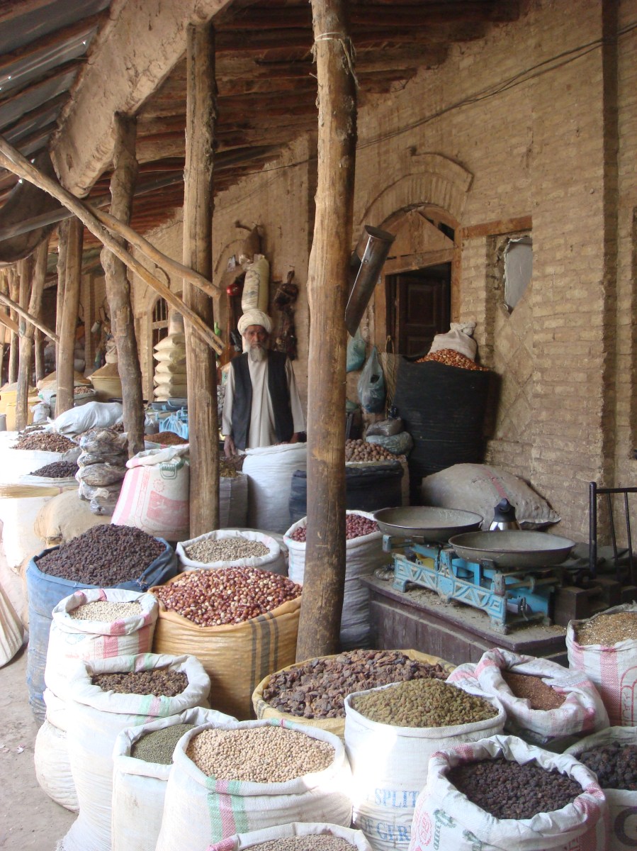 nut and spice market in herat afghanistan