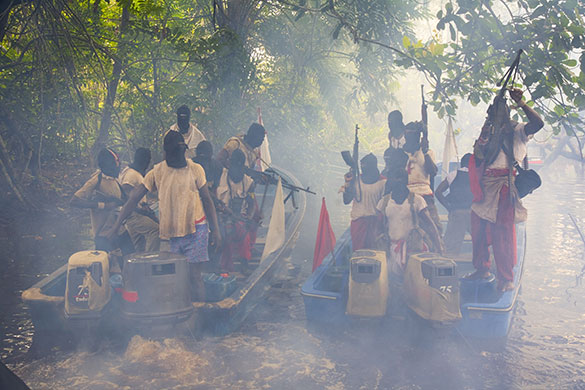 Fighters with the Movement for the Emancipation of the Niger Delta (MEND)