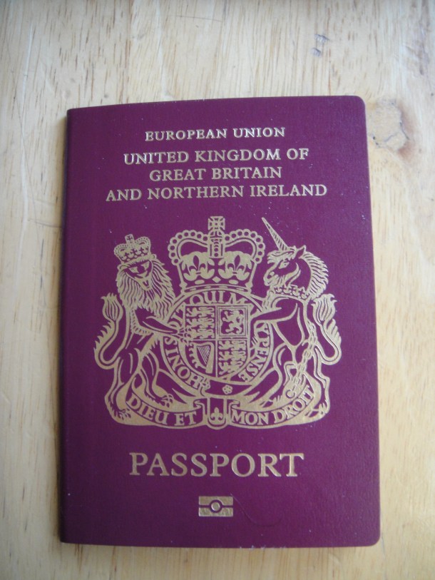 Justin Ames and his new British passport