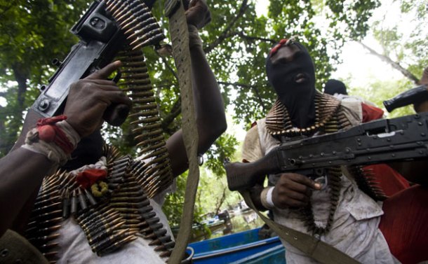 Fighters with the Movement for the Emancipation of the Niger Delta (MEND)