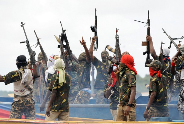 Fighters with the Movement for the Emancipation of the Niger Delta (MEND)