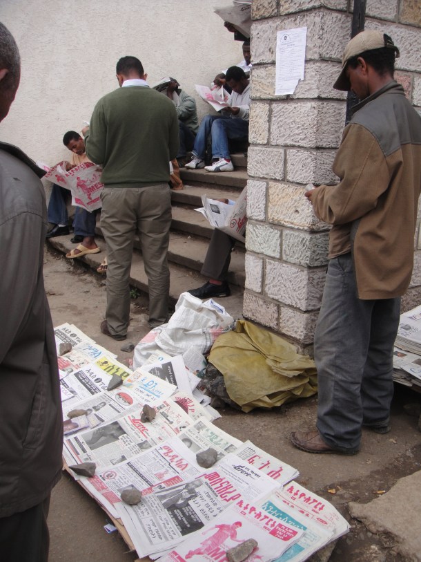 Newspaper crew in Addis Ababa