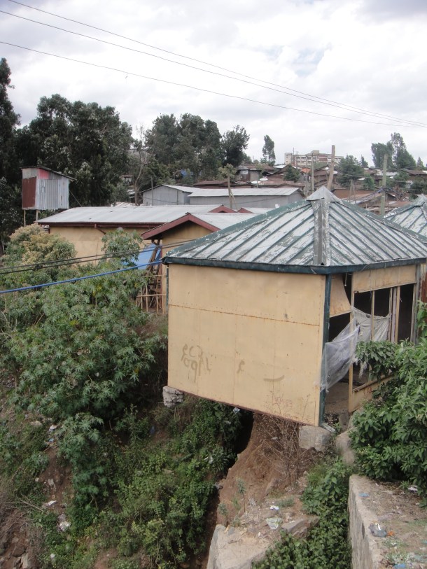 Collapsing house in Addis Ababa