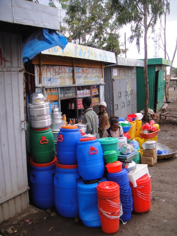 street scene of shop in Lalibela