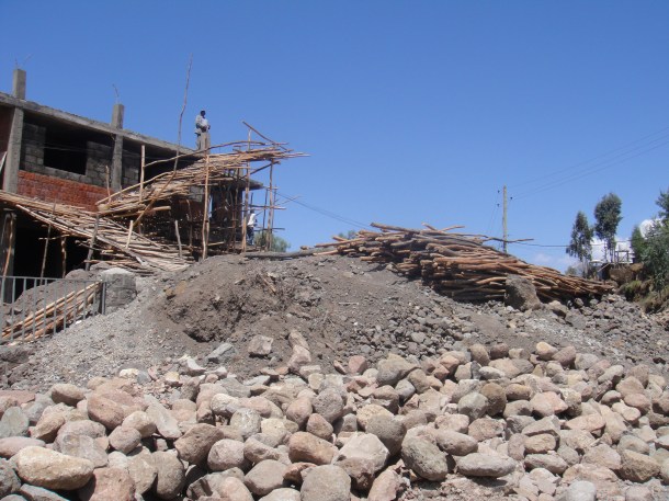 construction site along main road in Lalibela