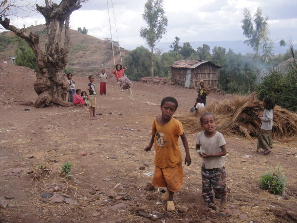kids in village of Lalibela