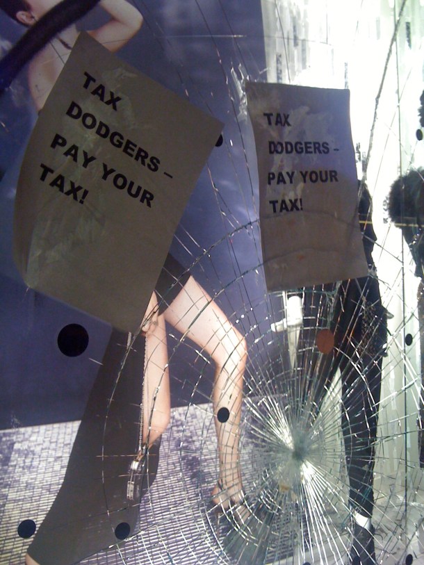 Top Shop smashed windows
