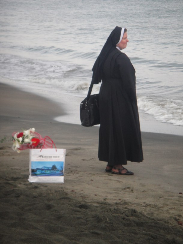contemplative nun ostia beach