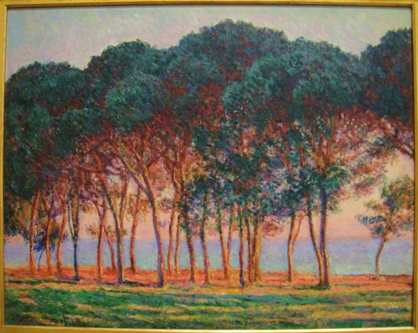 claude monet under the pines evening