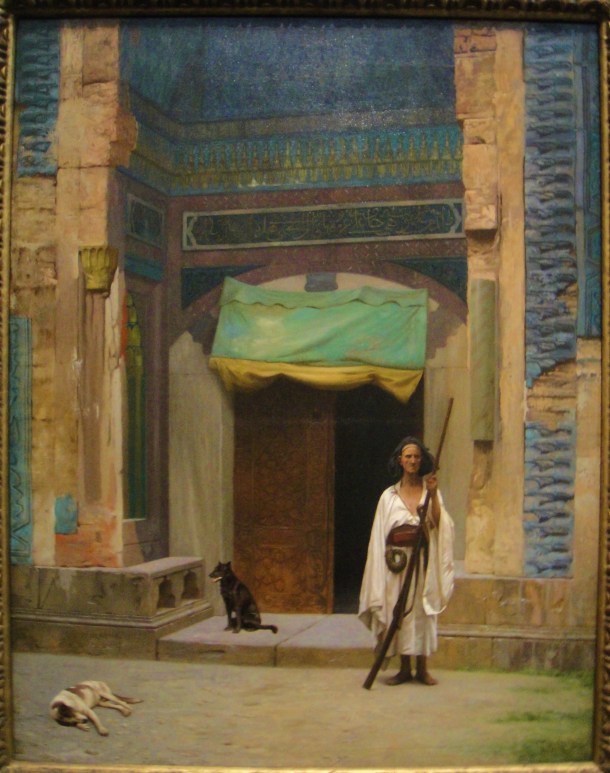 jean leon gerome portal of the green mosque sentinel at the sultans tomb