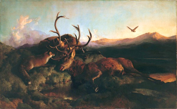sir edwin landseer morning two dead stags and a fox