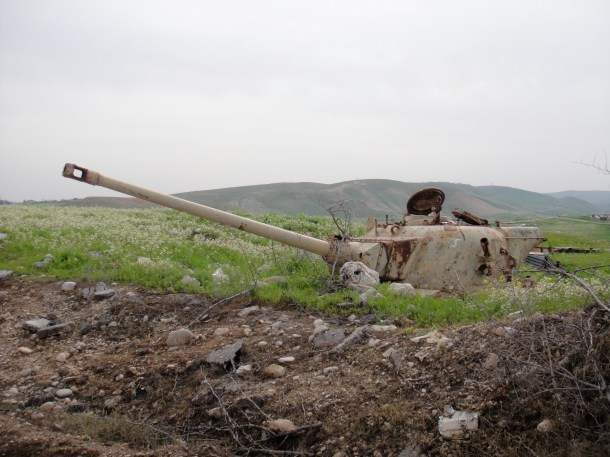 destroyed tank west bank