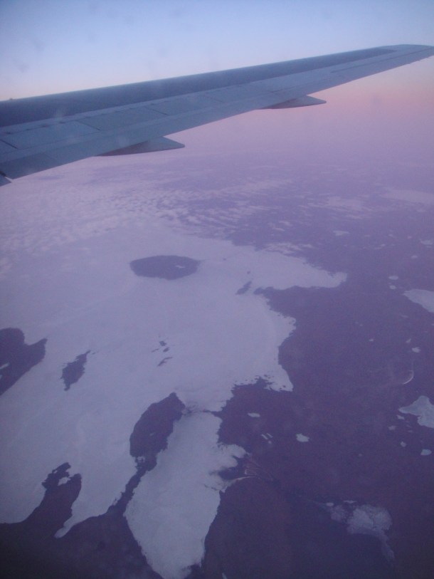 flying over the arctic