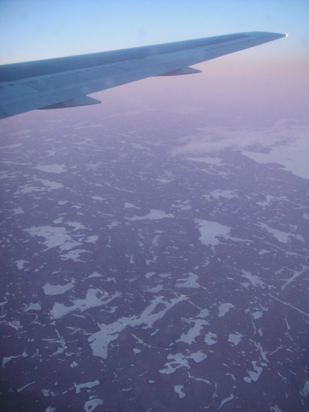 flying over the arctic