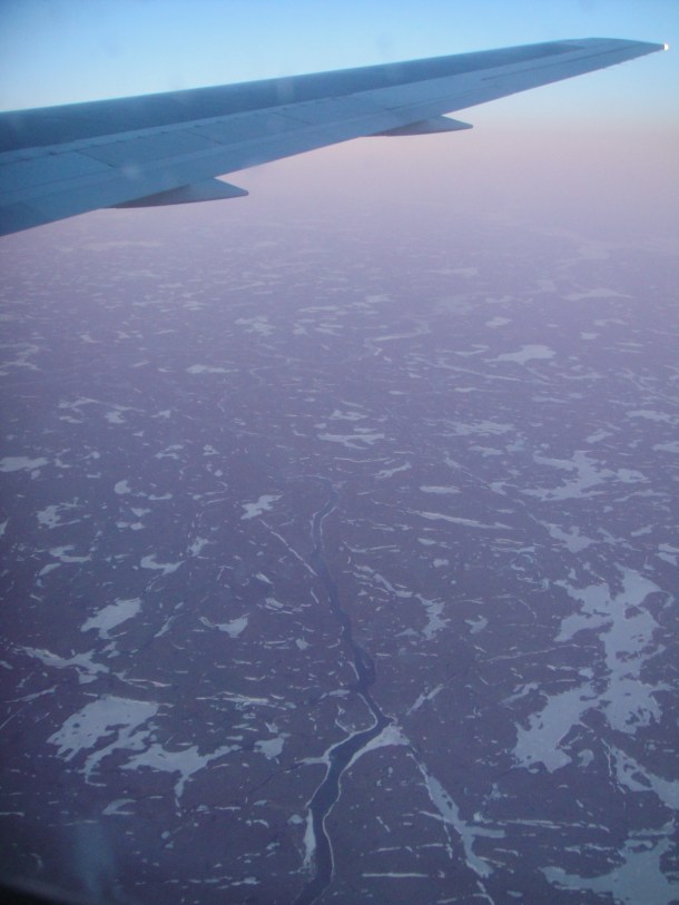 flying over the arctic