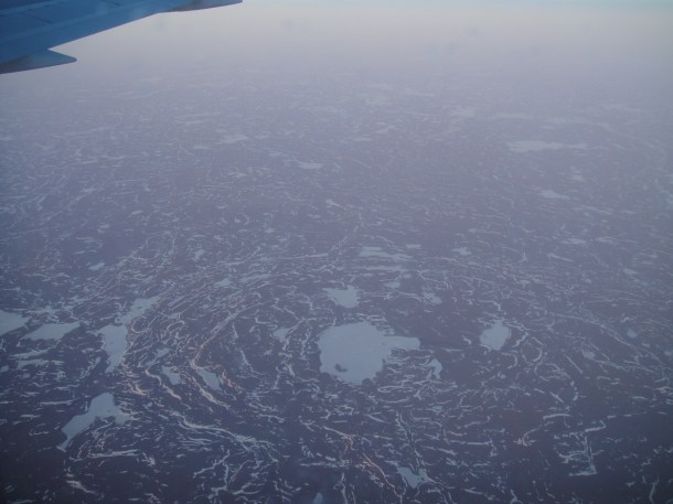 flying over the arctic