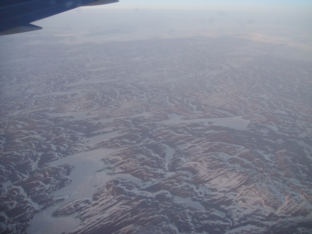 flying over the arctic