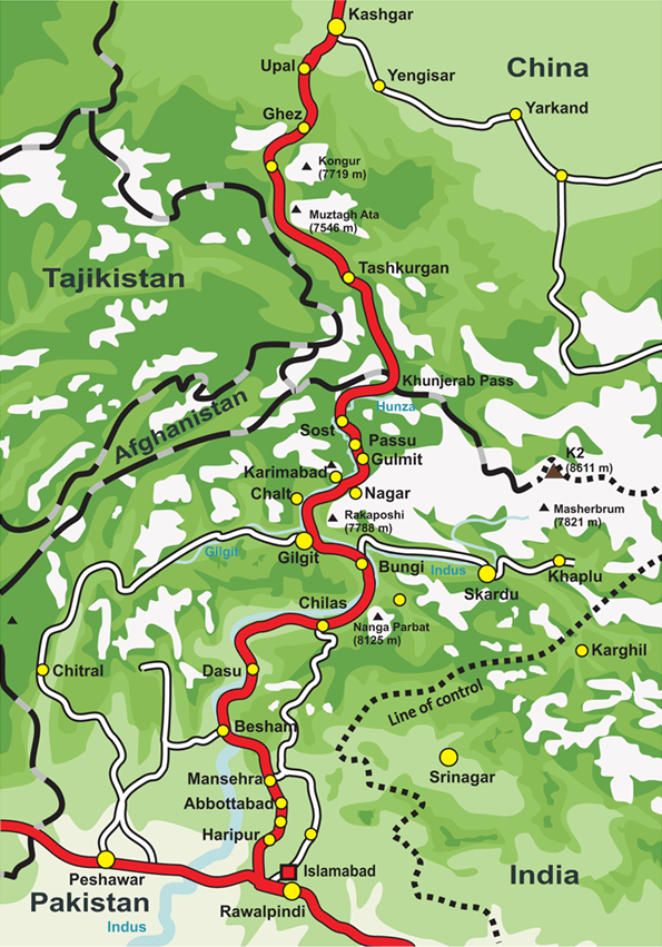 Karakoram-Highway-map