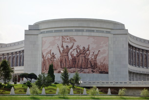 Propaganda celebrating militarization is a very common theme in North Korea
